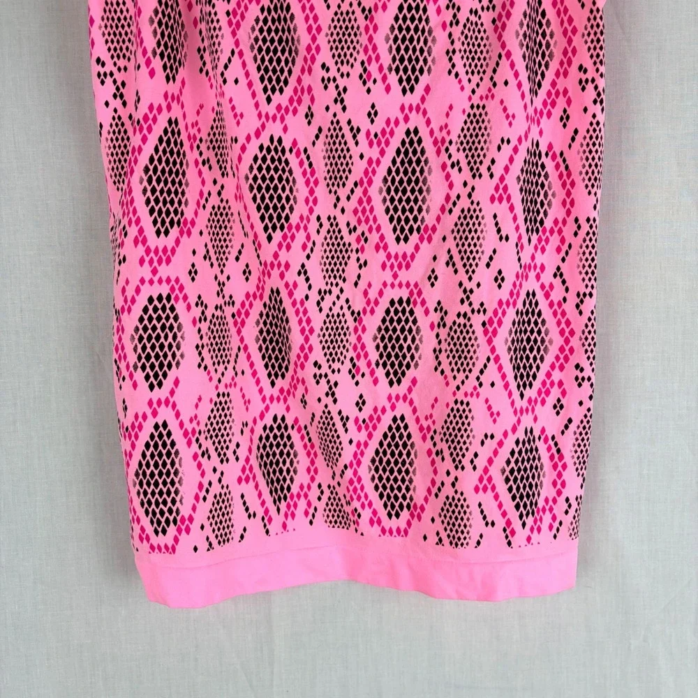 No‎ Boundaries Pink Snakeskin Activewear Tank Top and Boy Short Set Large 12-14